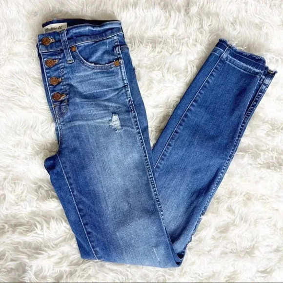 Madewell 10" High-Rise Skinny Jeans: Drop-Hem Edition Size 23 - Picture 2 of 8